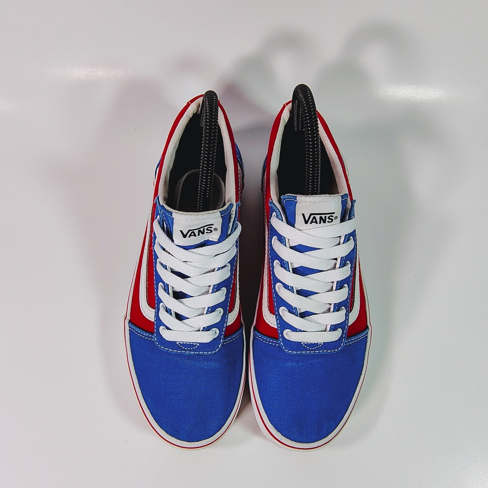 Vans Red and Blue Chekerboard Lace-up Sneakers - Picture 3 of 9